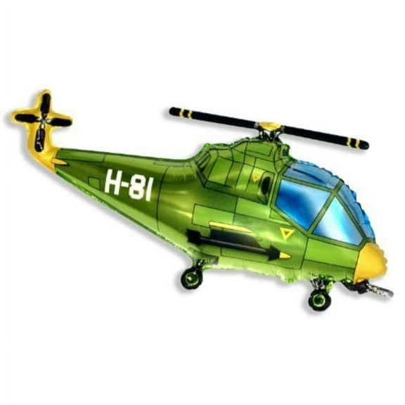 helicopter balloon 26" foil balloon - green