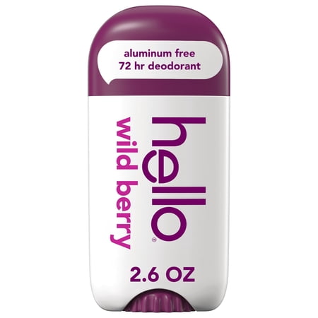 hello Wild Berry Aluminum Free Deodorant, Shea Butter, Vegan, 2.6 oz Stick Deodorant