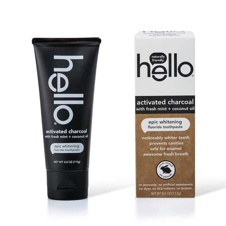 Hello Activated Charcoal Whitening Toothpaste, Fresh Mint & Coconut Oil photo 1