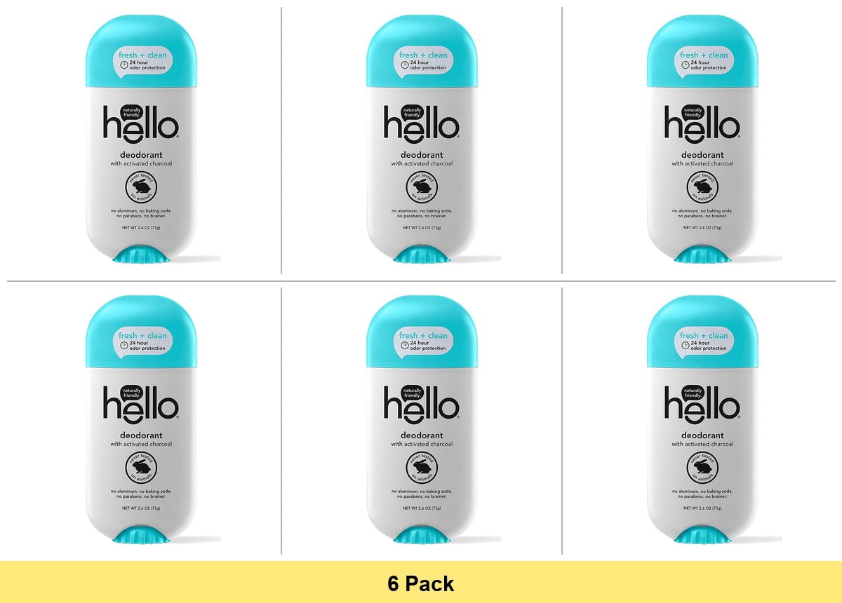 hello Clean + Fresh Deodorant with Activated Charcoal, 24 Hour Odor ...