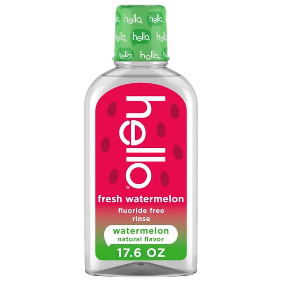 hello Fresh Watermelon Kids Mouthwash, Fluoride Free, 17.6 fl oz