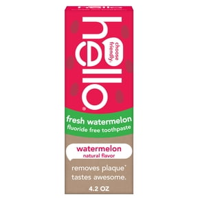 hello Fresh Watermelon Fluoride Free Kids Toothpaste, 4.2 Oz Tube