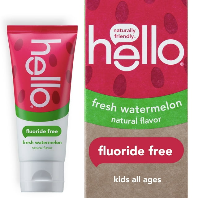 hello Kids Natural Watermelon Fluoride Free Toothpaste, Vegan & SLS Free