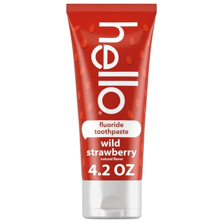 hello Wild Strawberry Kids Toothpaste with Fluoride, Strawberry Toothpaste, 4.2 Oz