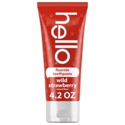 hello Wild Strawberry Kids Toothpaste with Fluoride, Strawberry Toothpaste, 4.2 Oz