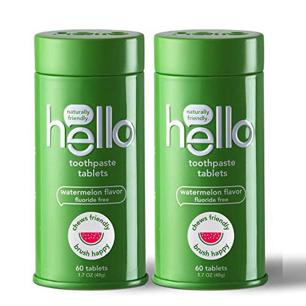 hello Kids Watermelon EcoFriendly, Travel Toothpaste Tablets, Natural