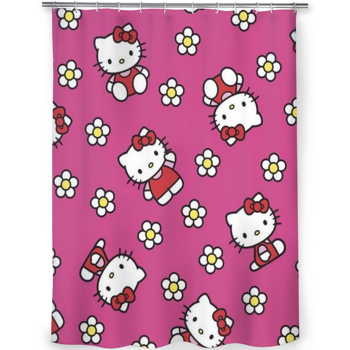 hello Kitty Compartment shower curtain for small bathroom, cute shower ...