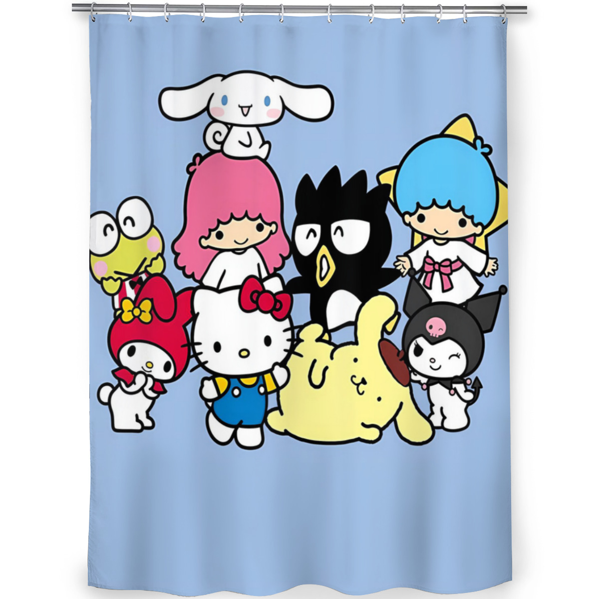 hello Kitty Compartment shower curtain for small bathroom, cute shower