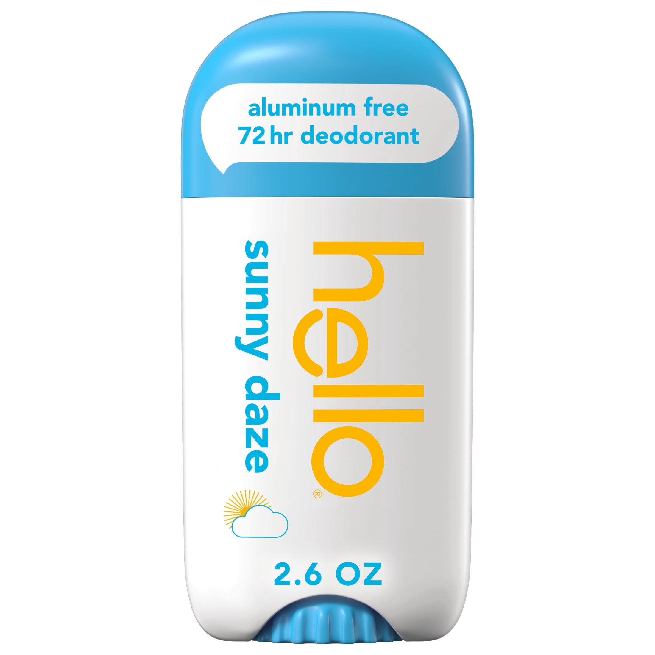 hello Sunny Daze Aluminum Free Deodorant for Women and Men, 2.6 oz Stick Deodorant