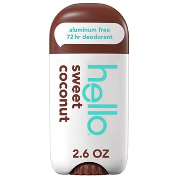 Hello Sweet Coconut Aluminum Free Deodorant, Shea Butter, Vegan, 2.6 oz Stick Deodorant
