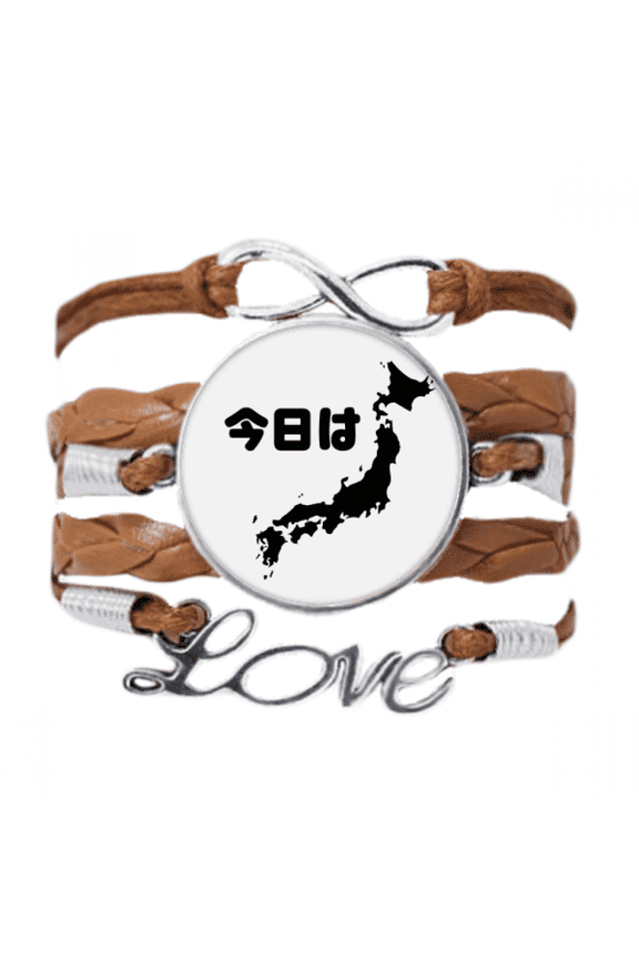 hello japan outline map greetings bracelet chain ornament wristband