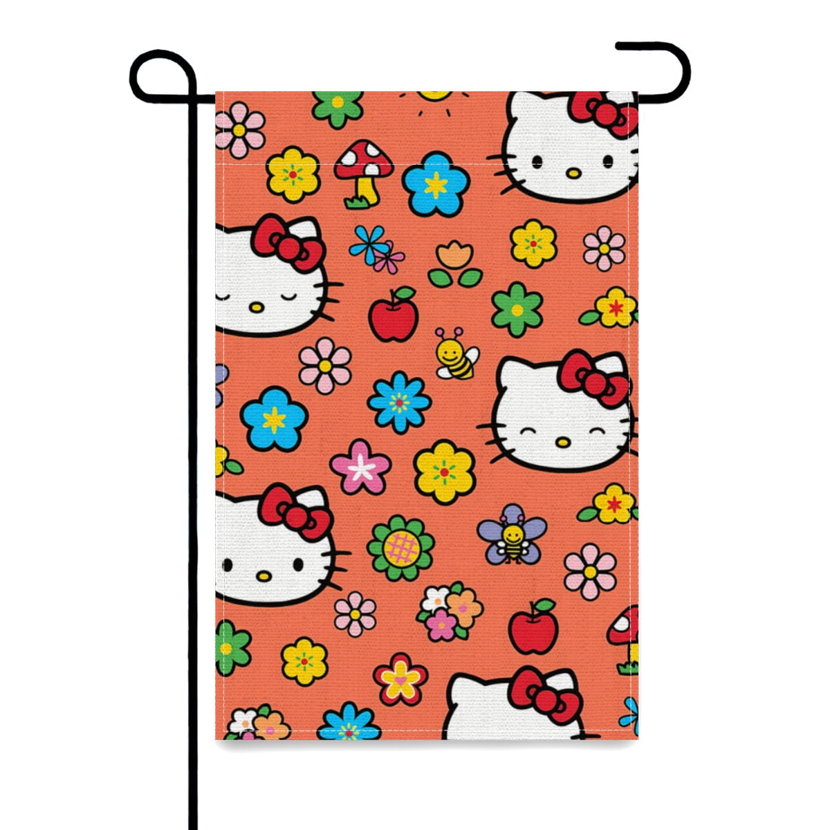 Hello Kitty Poly Flags hello kitty Personalized Garden Flag Custom Double Sided Imitation ...