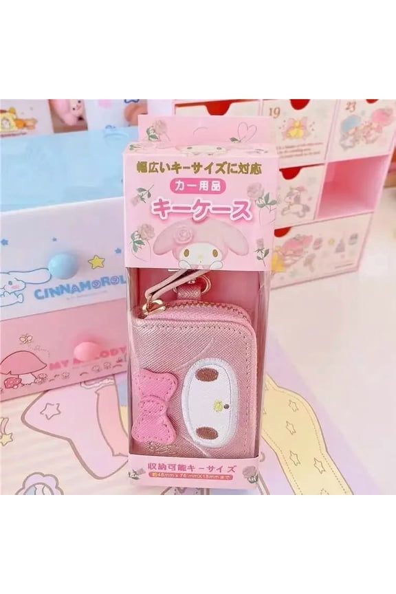 hello kitty car key bag cute kuromi my melody storage bag keychain PU