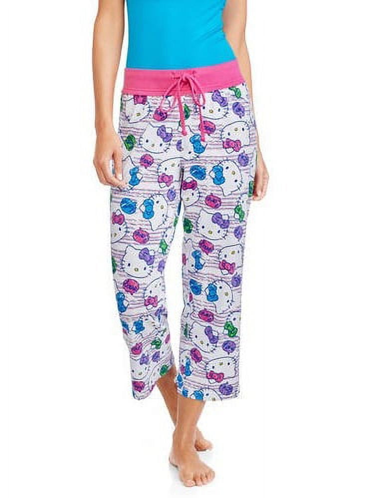 hello kitty women's and women's plus license knit sleep capri pant