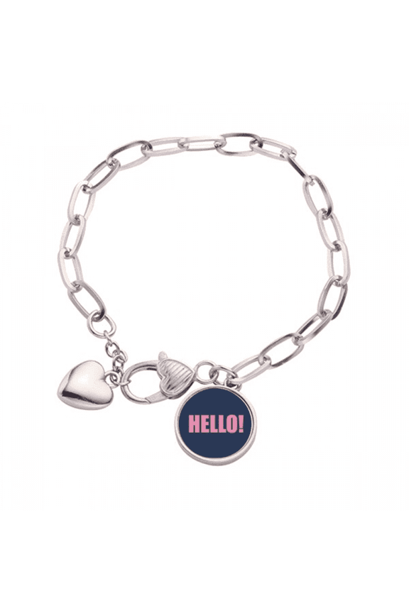 hello quote encoupositive heart chain bracelet jewelry charm fashion