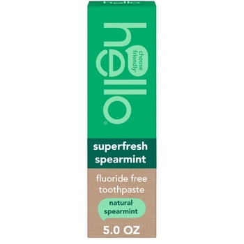 hello Superfresh Fluoride Free Toothpaste for Bad Breath, Natural Spearmint, 5 Oz