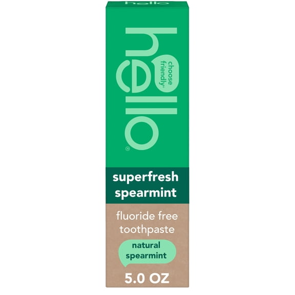 hello Superfresh Fluoride Free Toothpaste for Bad Breath, Natural Spearmint, 5 Oz