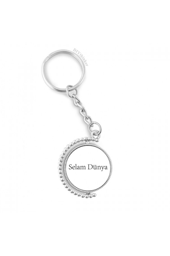 hello world turkish rotatable keyholder disc accessories chain clip