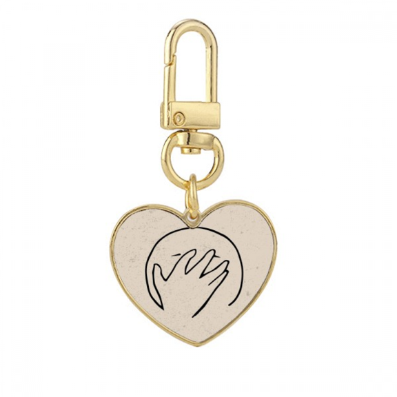 helpless cover fhand cartoon gold heart keychain metal keyring holder
