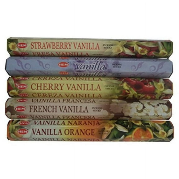 hem vanilla incense sticks, 100 count, 5-pack (20/pack)