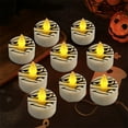 thumbnail image 1 of hengsof 12PCS Halloween Tea Lights Candles, Pumpkin Flameless Candles with Ghost Face, Halloween Candle Lantern Night Light, 1 of 6