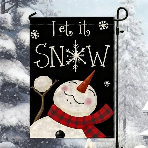 hengsof 12x18 Inch Double-Sided Winter Christmas Garden Flag Outdoor Yard Decor for Holiday Porch Lawn Home Entryways Perfect for Christmas