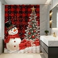 thumbnail image 1 of hengsof 180x150cm Christmas Themed Shower Curtain Bathroom Partition Curtain Multiple Design Options Home Festive Bath Decor Perfect for Christmas, 1 of 6