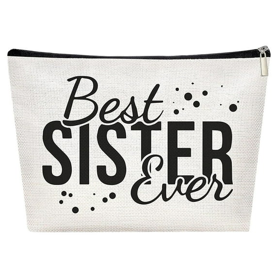 hengsof 1PC Best Sister Ever, Sister Gift, Missing You, Send Love, Makeup Case, Toiletry Bag, Gift For Friend, Makeup Bag For Best Friends, Best Friends Gifts