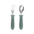 thumbnail image 1 of hengsof 2-piece Set Toddler Utensils, Kids Silverware Set with Silicone Handle, Children Safe Spoons and Forks, Food-grade Silicone Dishwasher Safe, 1 of 2