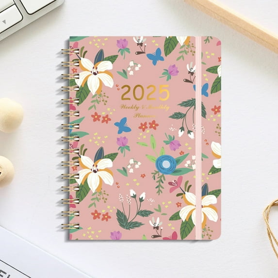 hengsof 2025 Personalized Weekly And Monthly Planner Flower Schedule English Diary Essential Tools for Life