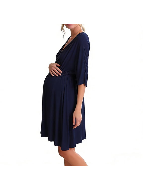 3 in 1 Labor/Delivery/Hospital Gown Maternity Dress Nursing Nightgown Sleepwear for Breastfeeding