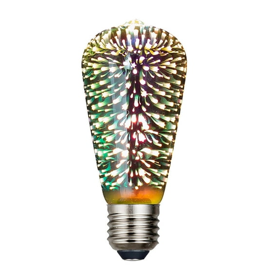 hengsof 3D Light Fireworks Effect ST19 LED Light Bulb - 3W 120V Fairy Multicolor Light Bulb Disco Light Bulb Colorful Light Bulb, Party Light Bulb, Stain Glass Light Bulb, Firework Light Bulb
