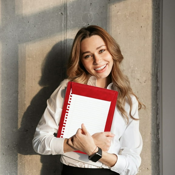 hengsof A4 Clipboard Folder,Leather Portfolio Organizer Binder with Magnetic Closure Cover for Interview Resume Office Conference,Business Portfolio Included Letter Sized Papers