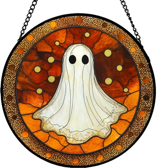 hengsof Acrylic Window Hanging Stained Glass Window Hanging, Ghost Halloween Fall Christmas Decor for Home, Cafe