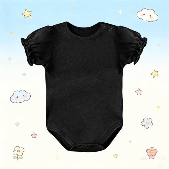 hengsof Baby Boys Girls Bubble Sleeve Romper Bodysuit, Newborn Summer Short Sleeve Onesie Playwear Snap Crotch Design Onesie, Infants 3 to 24 Months