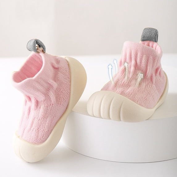 hengsof Baby Boys Girls First Walkers, Soft Sole Non-Slip Socks Shoes for Infants Learning to Walk Indoor Gripper Soles
