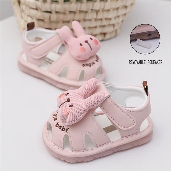 hengsof Baby Boys Girls Squeaky Sandals Non Slip Soft Sole Closed Toe Infant Summer Outdoor Shoes Toddler First Walkers