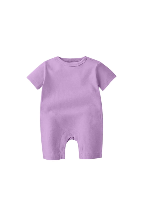 Baby Boys Solid Color Short Sleeve Bodysuit Cotton Comfort Summer Casual Breathable Romper for 0-24 Months Newborn