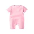 thumbnail image 1 of hengsof Baby Boys Solid Color Short Sleeve Bodysuit Cotton Comfort Summer Casual Breathable Romper for 0-24 Months Newborn, 1 of 5