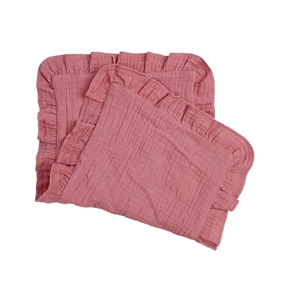 hengsof Baby Cotton Towels Solid Color Bibs for Newborns Fashion Cute Ruffled Soft Comfortable Comfort Towels Burp Towels