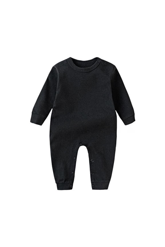 Baby Fashion Long Sleeve Round Neck Romper Comfortable Cotton Casual Long Romper for Newborns Aged 0-24 Months