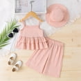 thumbnail image 1 of hengsof Baby Girl Clothes Toddler Girl Summer Outfits Sleeveless Ruffle Halter Tops Wide Leg Pants Kids Clothing Set 2PC, 1 of 8