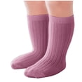 thumbnail image 1 of hengsof Baby Girl's Non Slip Grip Socks, Stylish Polka Dot Solid Color Comfortable Mid Calf Socks, Soft Baby Walking Floor Socks, 1 of 4