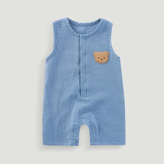 hengsof Baby Girls Sleeveless Romper Sleepwear, Fashion Print Cotton Lightweight Short Onesie for Summer, Infants Ages 3 Months to 2 Years