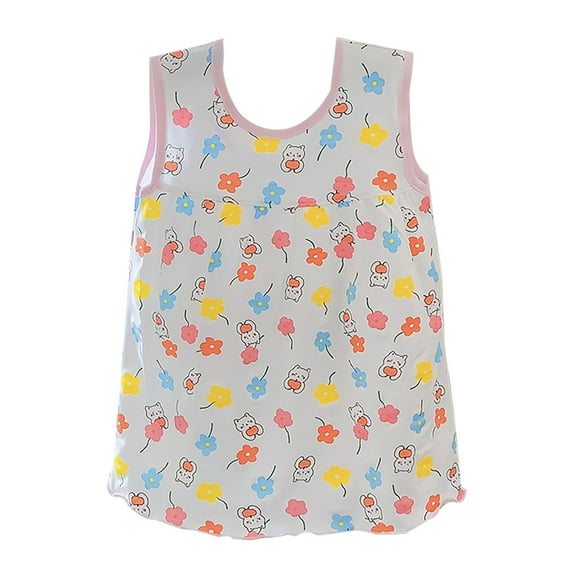 hengsof Baby Girls Sleeveless Ruffle Hem Dress, Cute Graphic Print Casual Summer Tank Top Dress for Infants and Toddlers