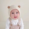 thumbnail image 1 of hengsof Baby Plush Bear Ear Hat Knitted Ear Protection Hat, Suitable for Babies, 1 of 4