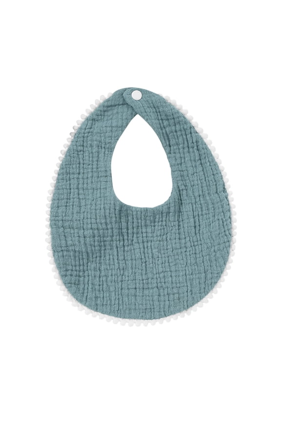 Baby boy's Everyday Bib, Stylish Lace Trim Solid Color Soft Cotton Gauze Comfortable Bib, Suitable for Infants