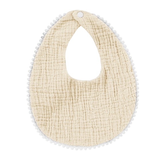 hengsof Baby boy's Everyday Bib, Stylish Lace Trim Solid Color Soft Cotton Gauze Comfortable Bib, Suitable for Infants