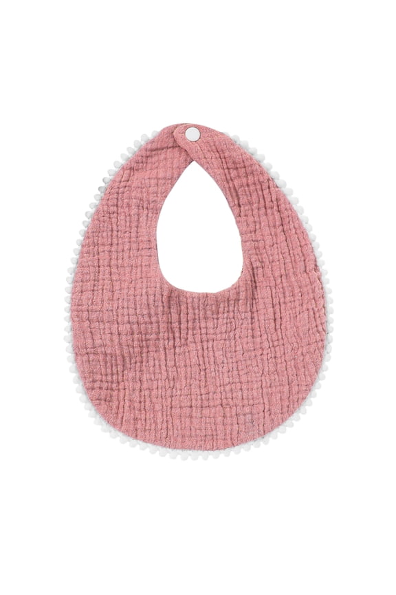 Baby boy's Everyday Bib, Stylish Lace Trim Solid Color Soft Cotton Gauze Comfortable Bib, Suitable for Infants