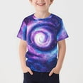 thumbnail image 1 of hengsof Boy's Galaxy Print Short Sleeve T-Shirt Casual Round Neck Soft Top Suitable for Children Aged 3-15 Summer Daily Shirt, 1 of 5